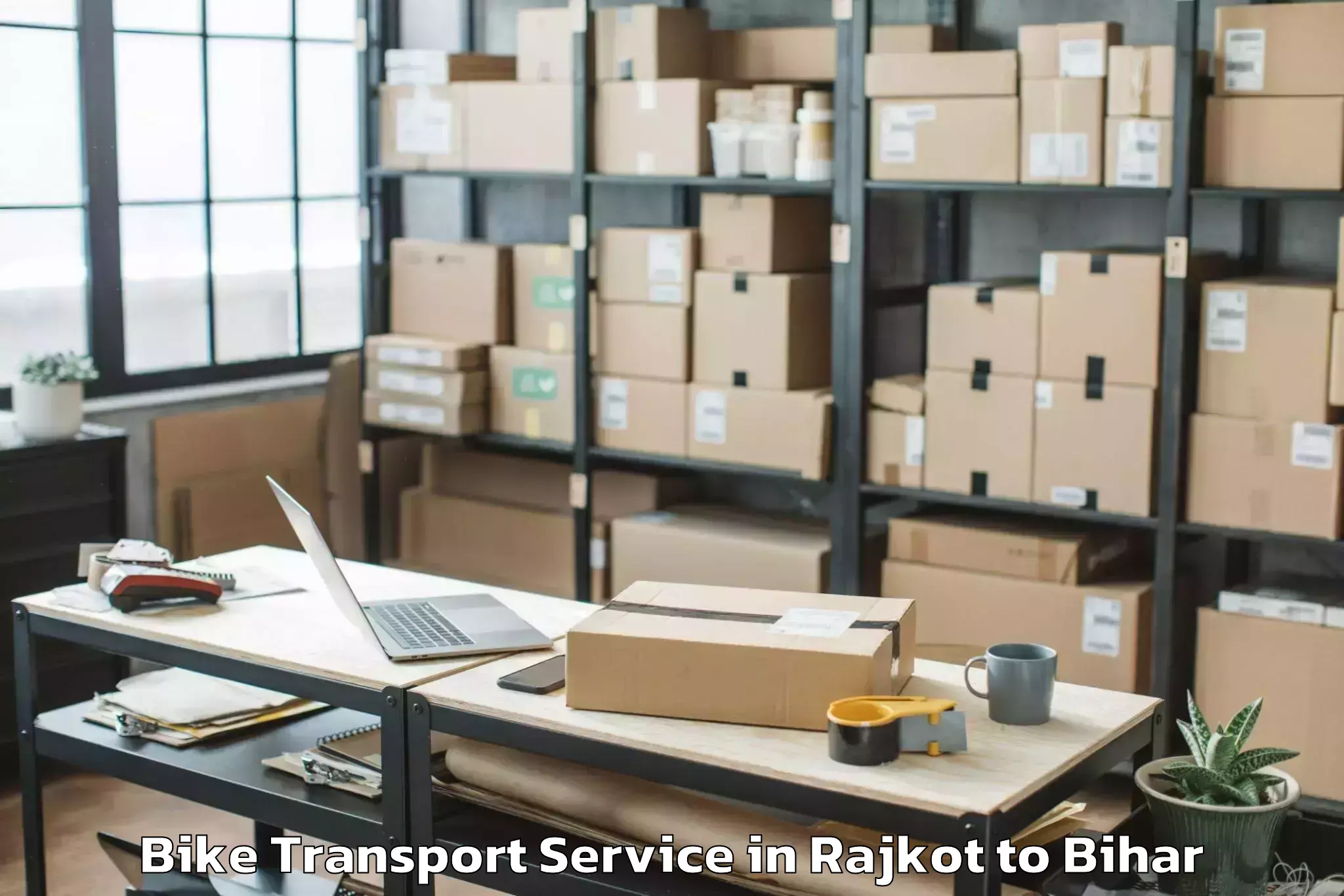 Hassle-Free Rajkot to Mirganj Bike Transport